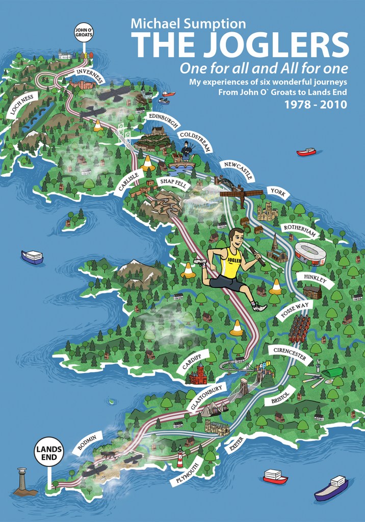 JOGLERS running book cover digital illustration John O’Groats Lands End run running United Kingdom