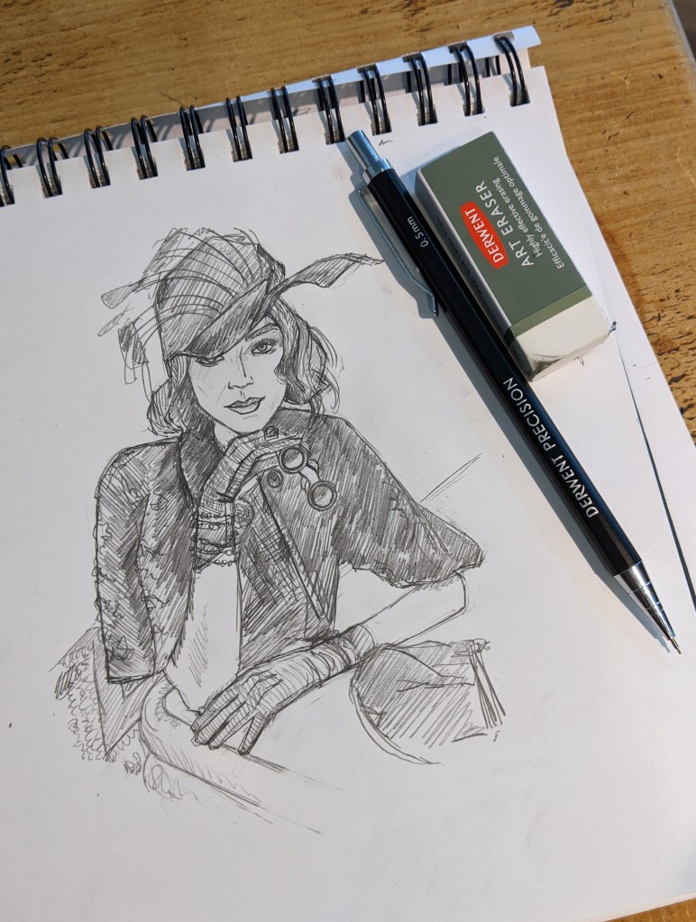 Art Deco, model, drawing, sketchbook, illustration, studies