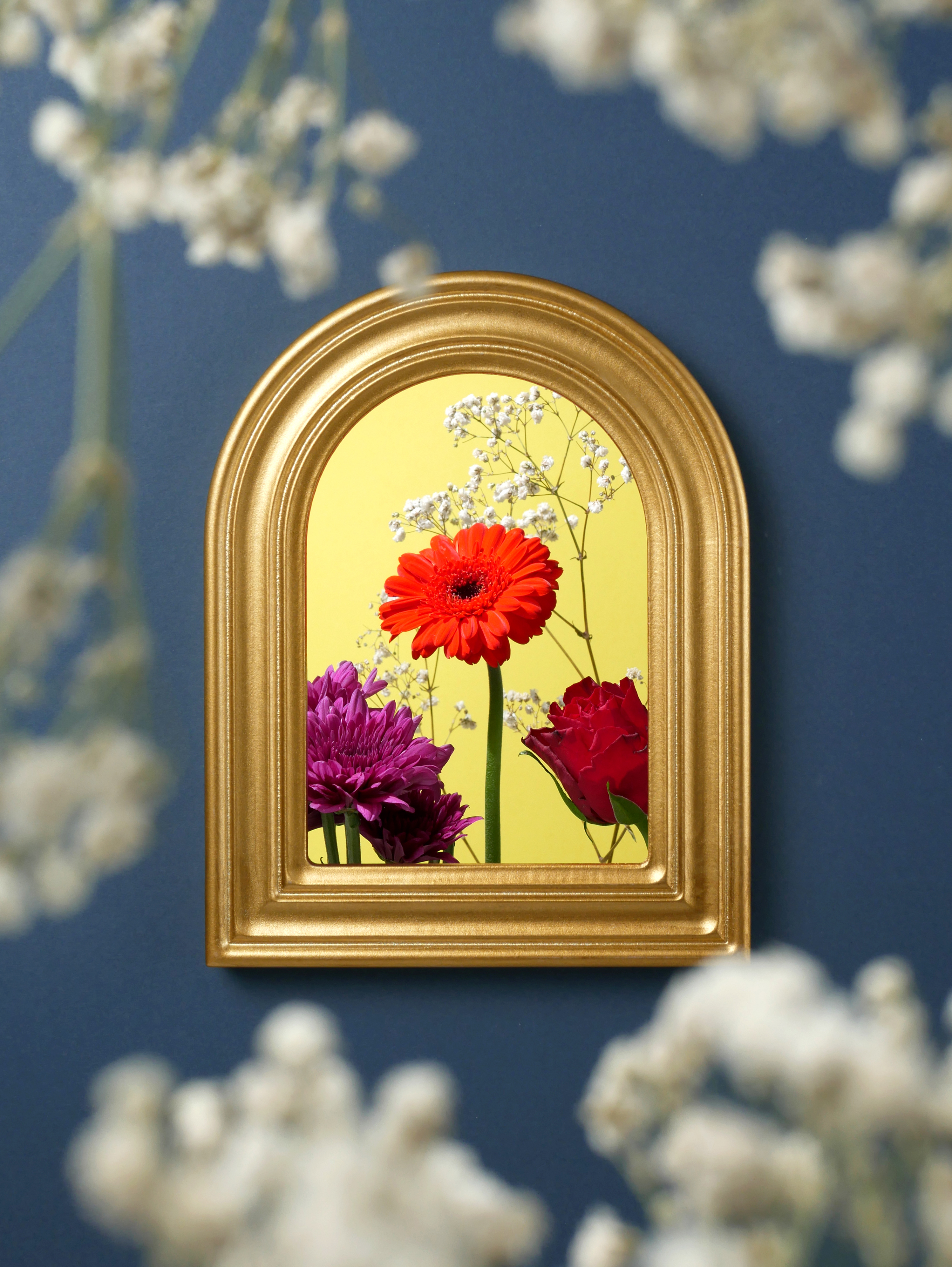 Still life of flowers framed